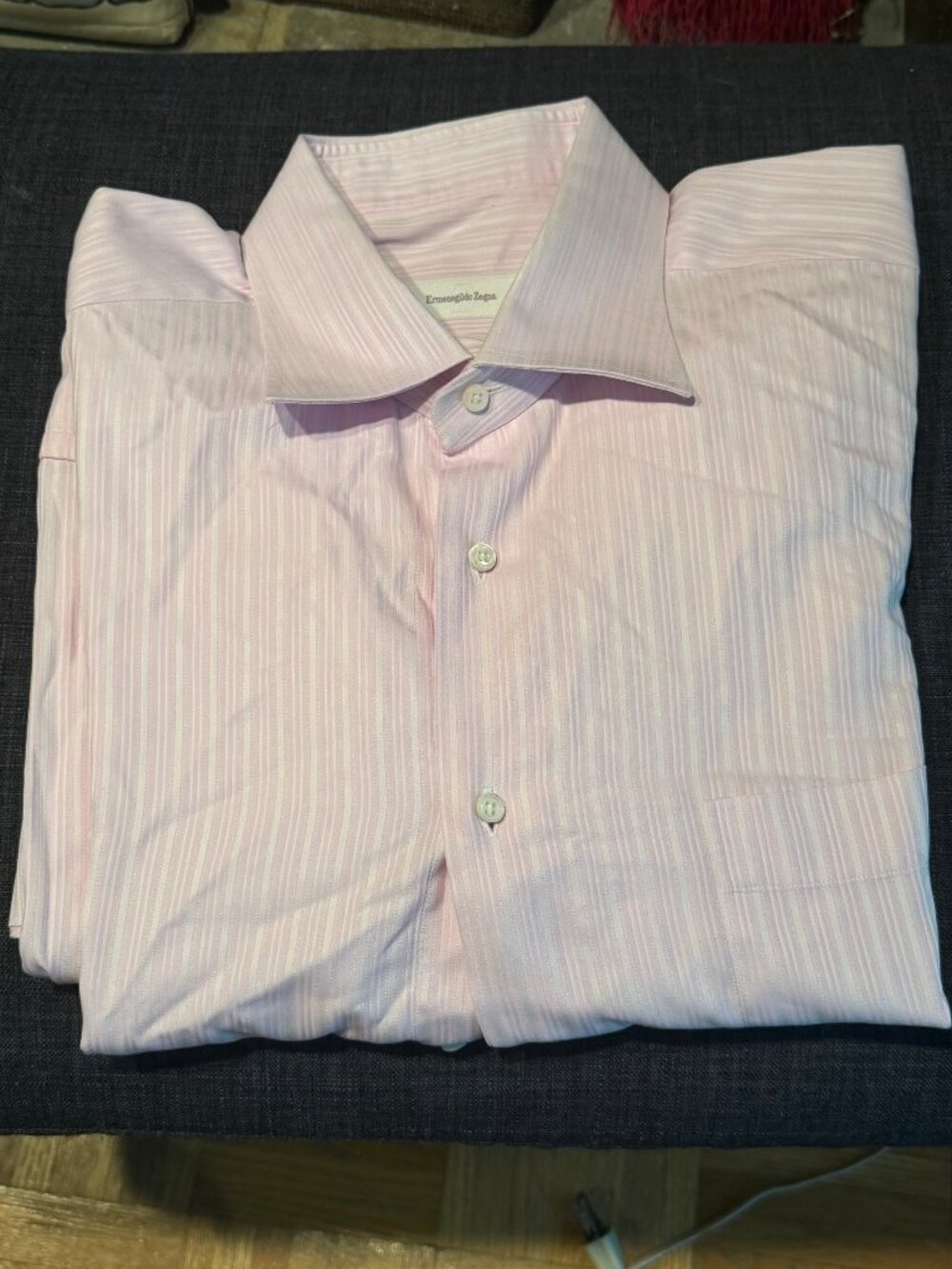 Ermenegildo Zegna Pink Striped Dress Shirt